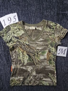She Safari  V-Neck Camo Tee in Olive & Brown